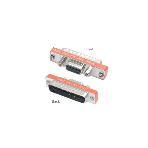 DB9 Female To DB25 Male Low Profile AT Serial Adapter