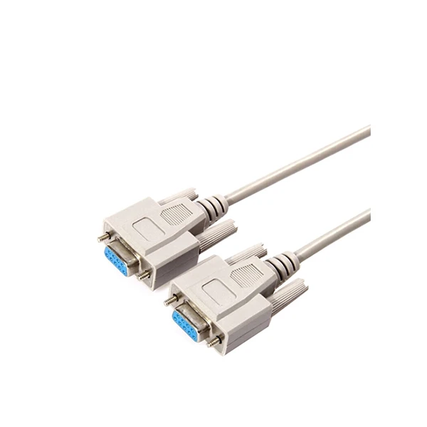 Beige Straight Through DB9 female to female serial cable